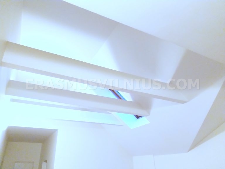 Area comune con luce serale attraverso i lucernari nell'appartamento Erasmus