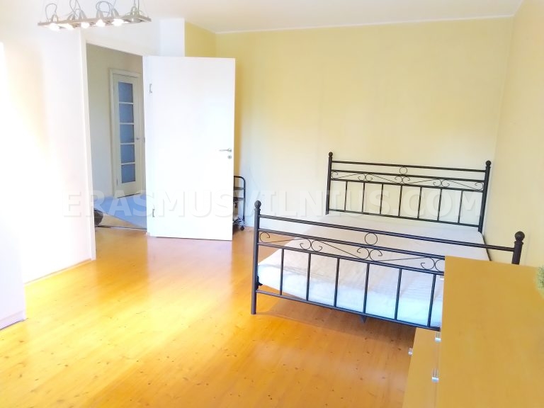 Specchio e tappeto nella camera privata, Erasmus Vilnius Appartamento 1