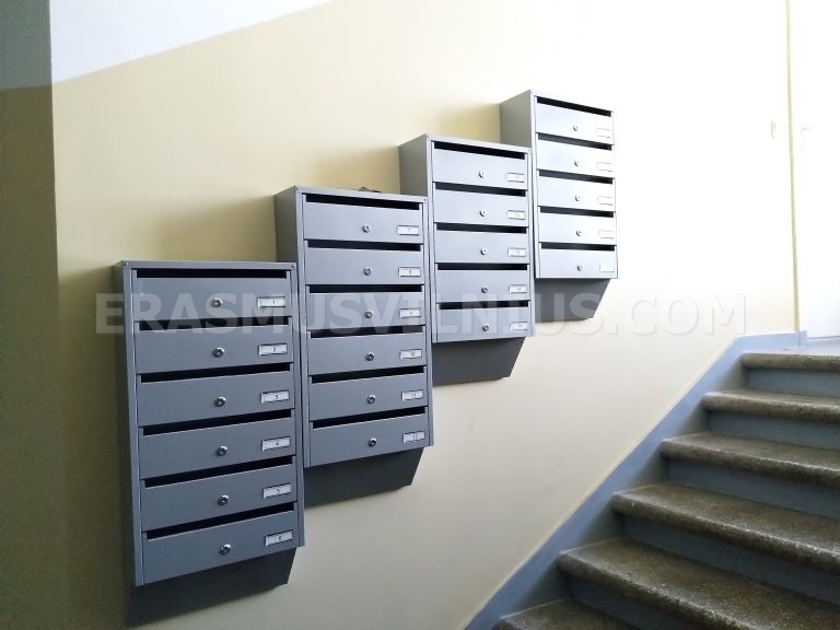 Vista dal lucernario sui campanili delle chiese del centro storico di Vilnius in estate