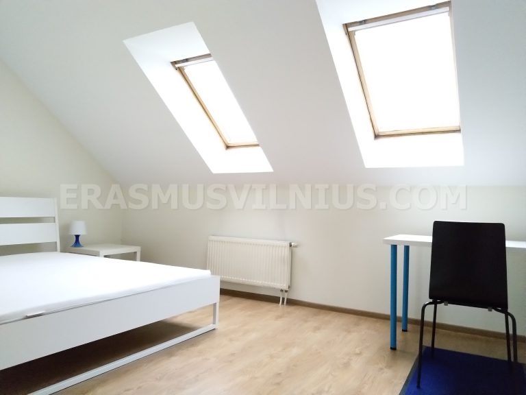 Panoramica cucina condivisa nell'appartamento 6 camere, centro storico di Vilnius