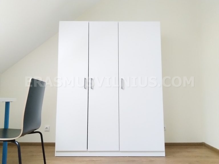 Piano cucina con piano cottura elettrico e utensili nell'appartamento per studenti