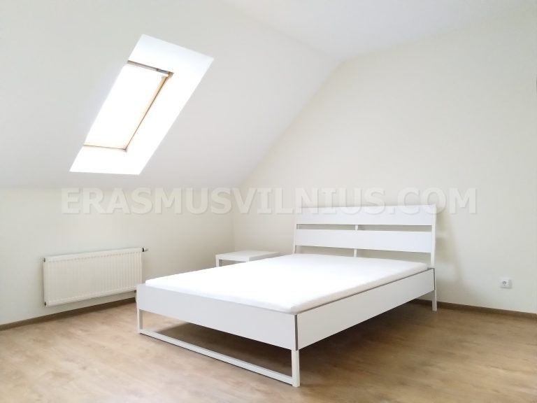 Cabina doccia con porta in vetro nell'appartamento per studenti