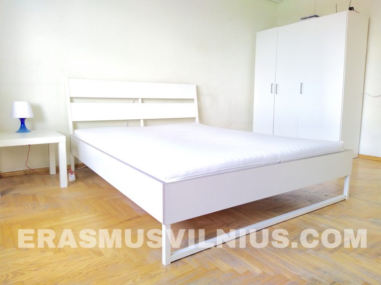 Bagno con box doccia e lavatrice nell'Appartamento Erasmus Vilnius 3